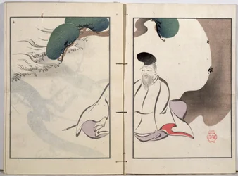 Un Anciano Meditando, de una colección de obras del artista publicada por Kobyashi Bunscichi en 1901